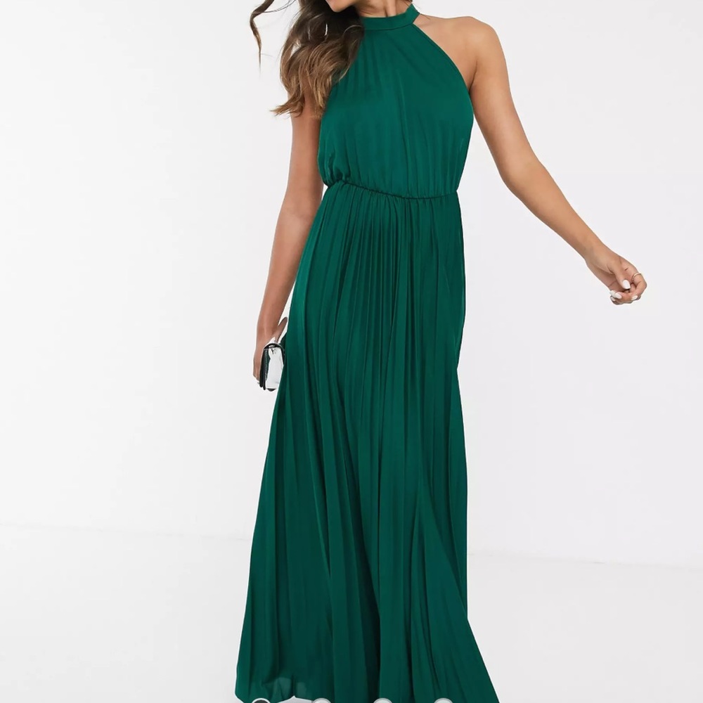 ASOS pleated green dress